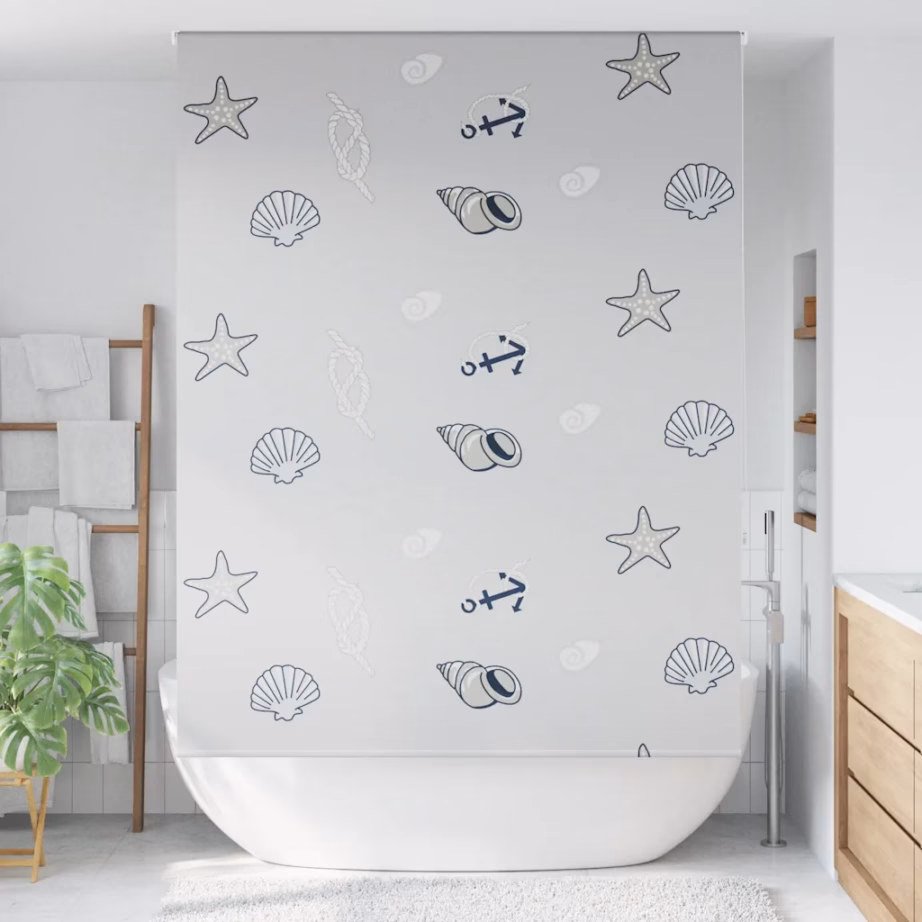 Veekindel duširuloo meretähe mustriga, hall, 150 x 240 cm – 2
