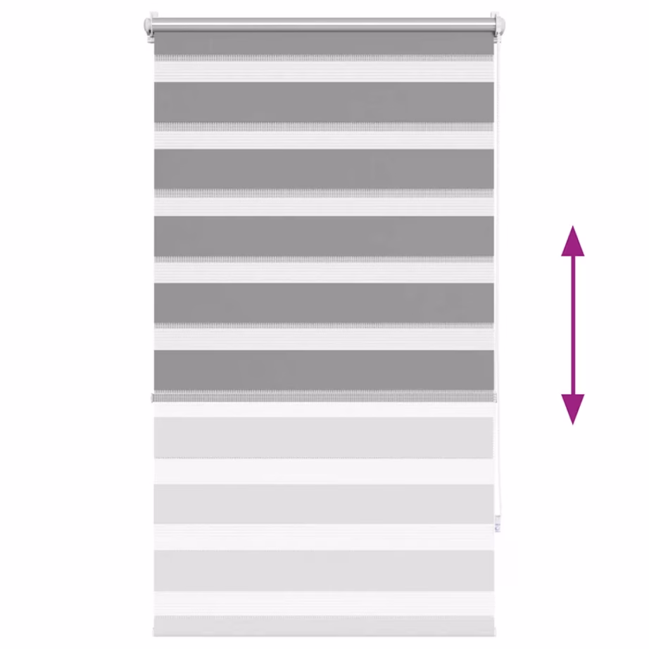 Hall sebraruloo aknale, 70 x 120 cm, 100% polüester, kettmehhanismiga – 5