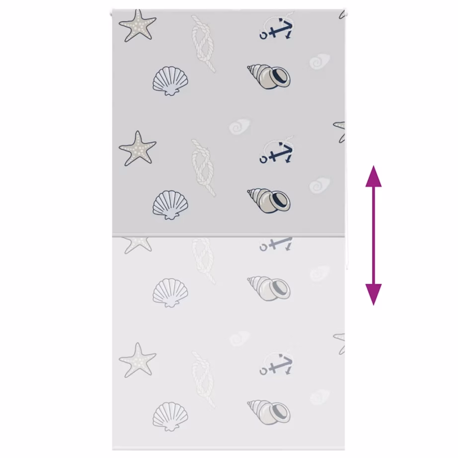 Hall duširuloo meretähe mustriga, veekindel PEVA, 140 x 240 cm – 5