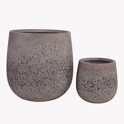 Hallid fiberclay lillepotid kuivendusavaga, 2-osaline komplekt Sutton