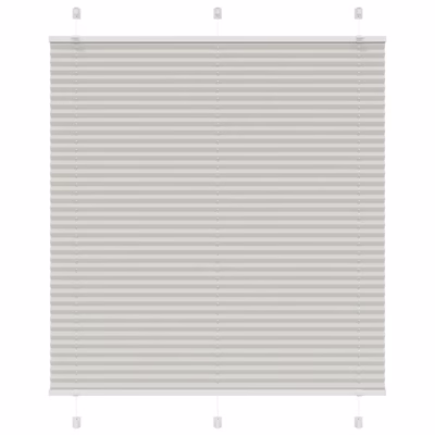 Plisseeritud ruloo, helehall, 115 x 100 cm, 100% polüester, kahe paigaldusviisiga