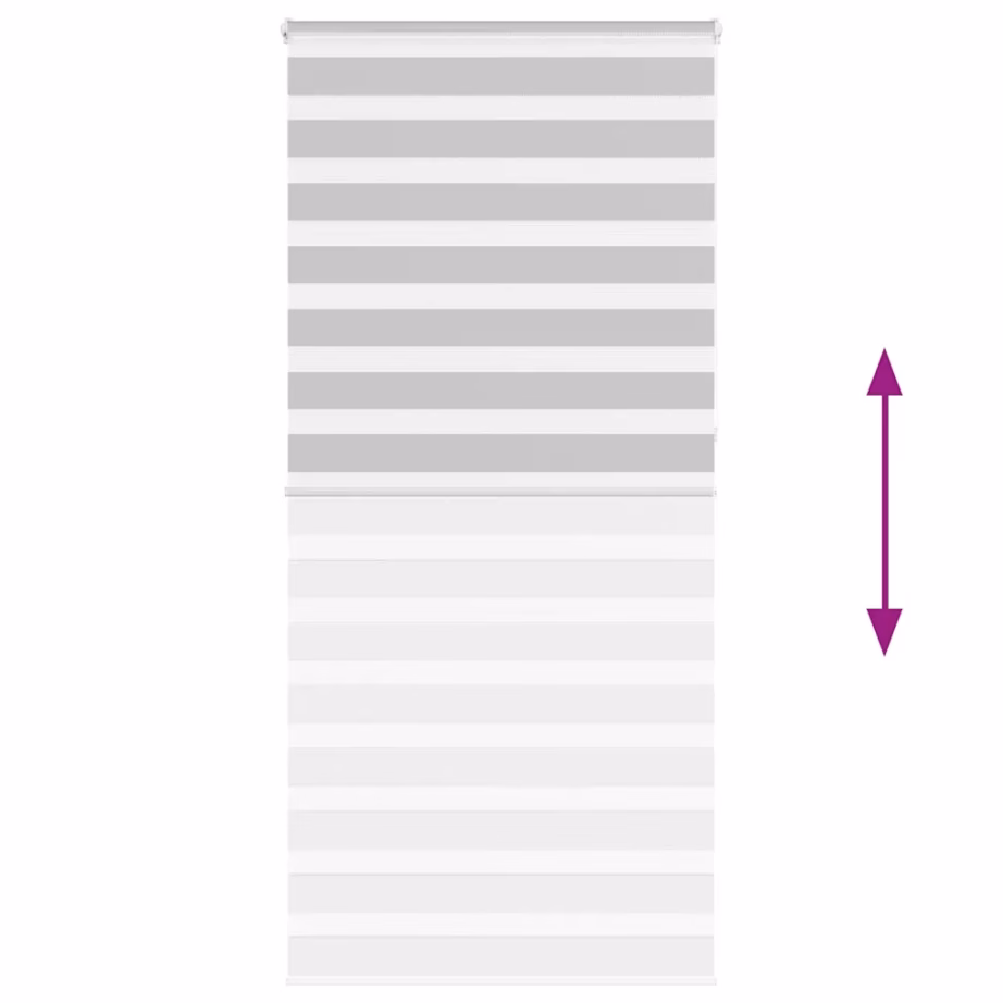 Helehall sebra ruloo privaatsuse ja valguse reguleerimiseks, 110 x 230 cm, 100% polüester, alumiiniumsiin – 5