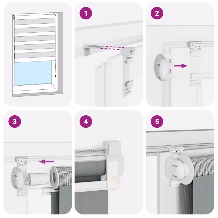 Helehall sebraruloo kettmehhanismiga, 100 x 230 cm, polüester – 6