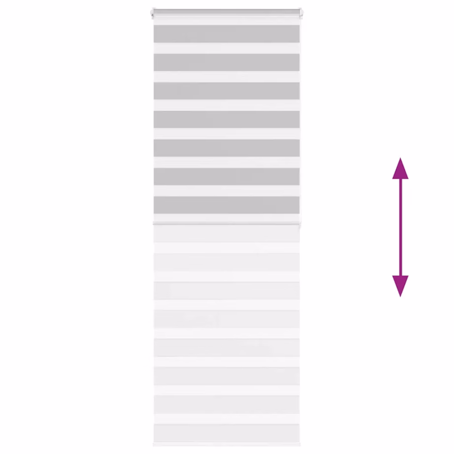 Helehall sebraruloo kettmehhanismiga, 90 x 200 cm, 100% polüester, alumiiniumsiiniga – 5