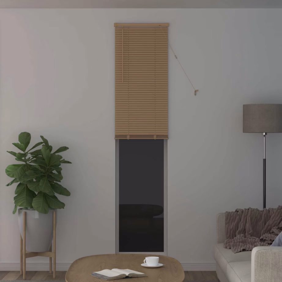 Reguleeritav Veneetsia ruloo, helepruun mustriga PVC, 213 x 40 cm - 3
