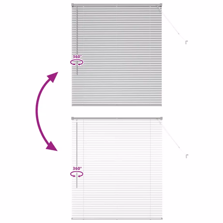 Hõbedane alumiiniumist Veneetsia ruloo, 130 x 115 cm – 11