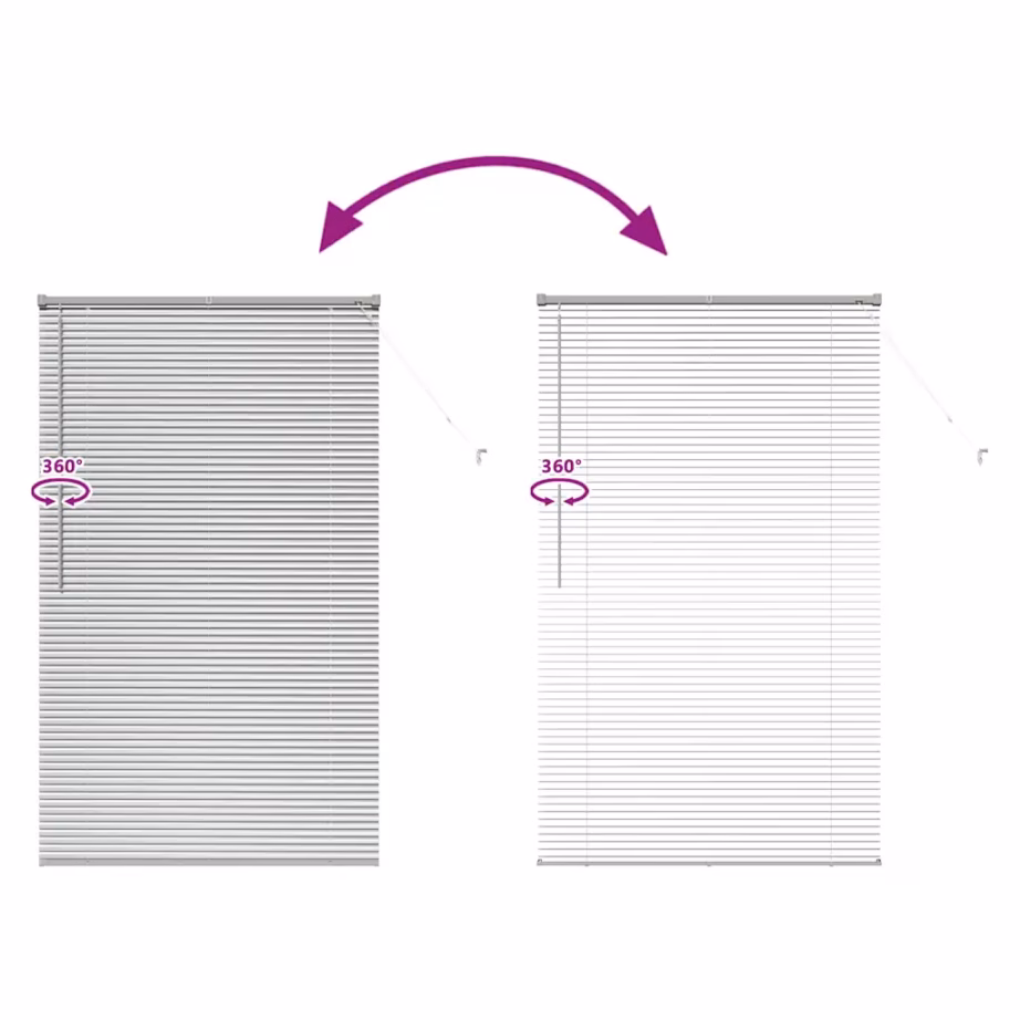 Hõbedane alumiiniumist Veneetsia ruloo, 175 x 100 cm – 11