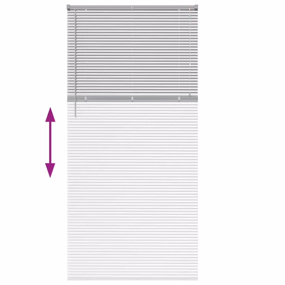 Veneetsia ruloo valguse ja privaatsuse reguleerimiseks, hõbedane alumiinium, 220 x 105 cm – 12