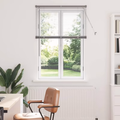 Hõbedane alumiiniumist Veneetsia ruloo, 130 x 85 cm