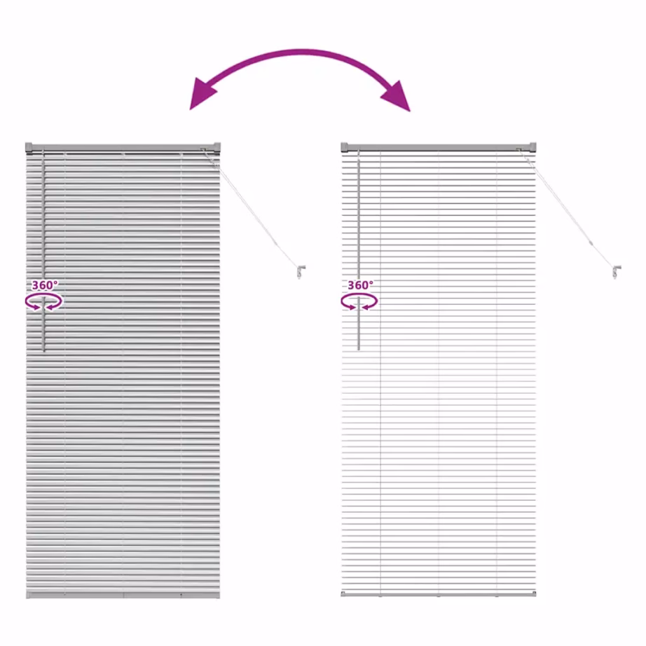 Hõbedane Veneetsia ruloo alumiiniumist, 175 x 75 cm – 11