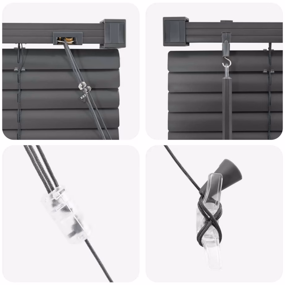 Reguleeritav PVC Veneetsia ruloo, hõbehall, 150 x 40 cm – 7