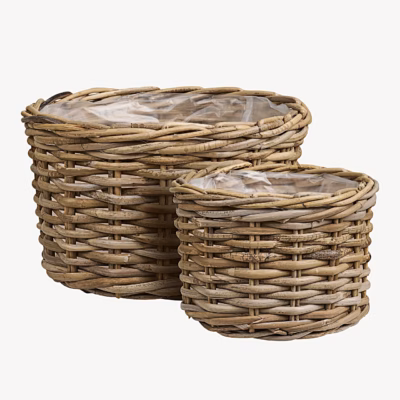 Kalak rotangist hoiukorvide komplekt, naturaalne, 2 tk