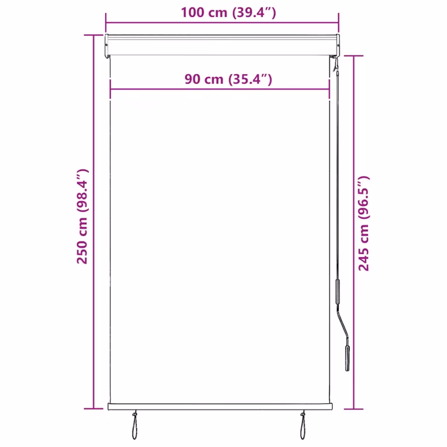 Käsivändaga väliruloo UV-kaitsega, kollane ja sinine, 100 x 250 cm – 10