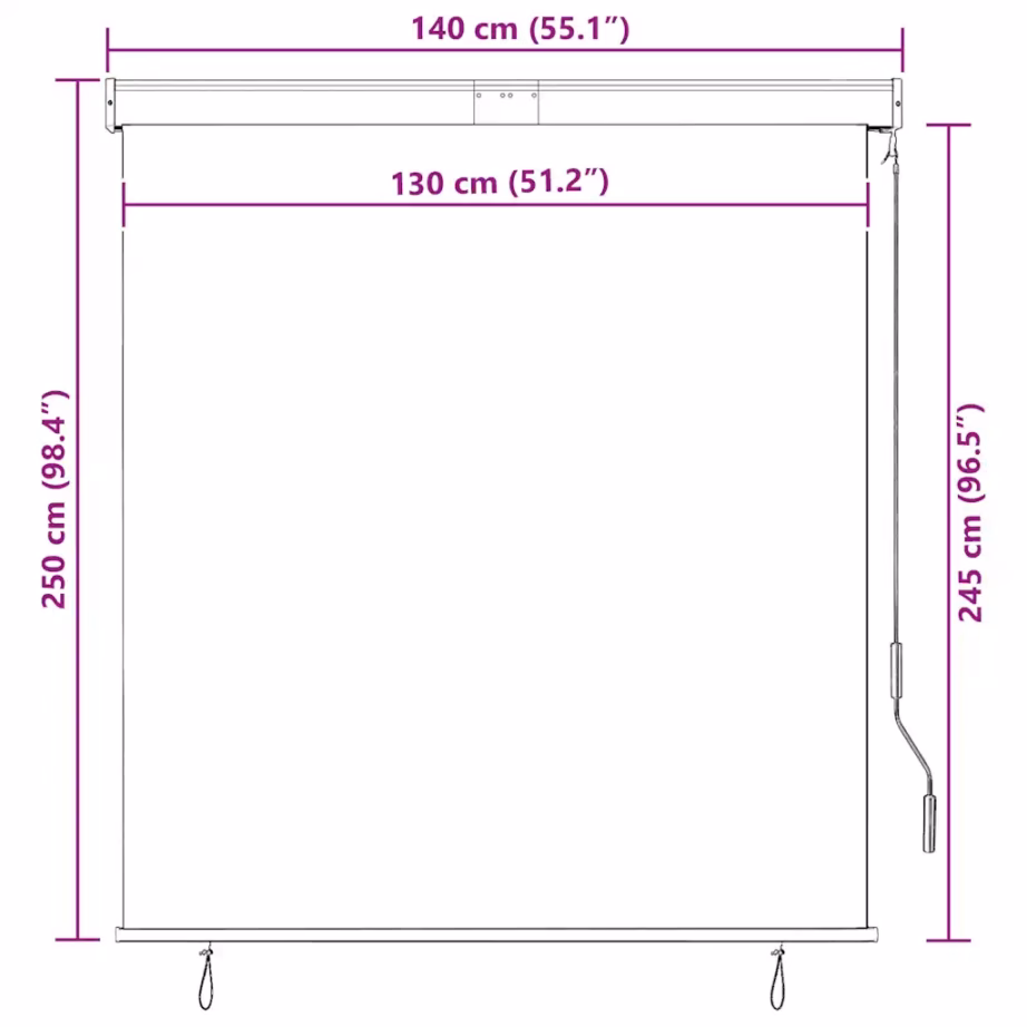 Käsivändaga väliruloo UV-kaitsega, 140 x 250 cm, sinine-valge – 10