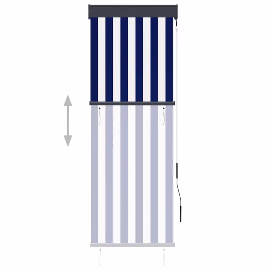 Käsivändaga väliruloo UV-kaitsega, sinine-valge triibuline, 60 x 250 cm – 5