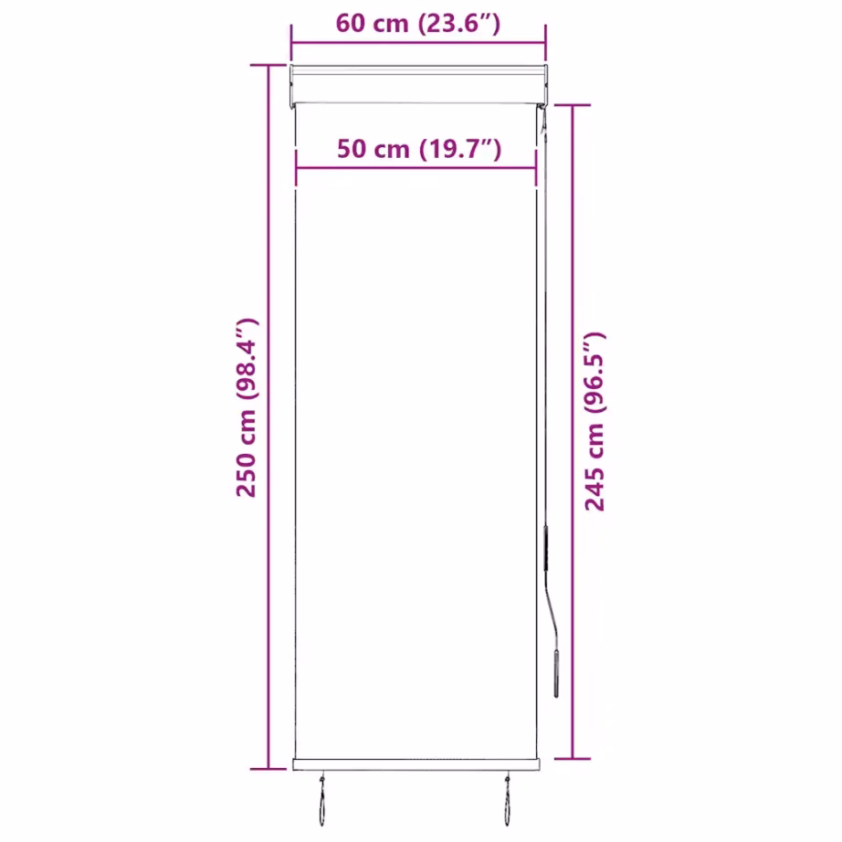 Käsivändaga väliruloo UV-kaitsega, sinine-valge triibuline, 60 x 250 cm – 9