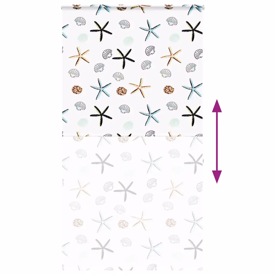 Kassetiga duširuloo PEVA, mereteemaline muster, 130 x 240 cm – 5