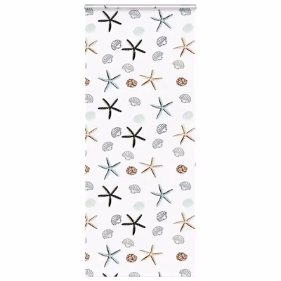 Veekindel kassetiga duširuloo mereteemalise mustriga, PEVA, 90 x 240 cm