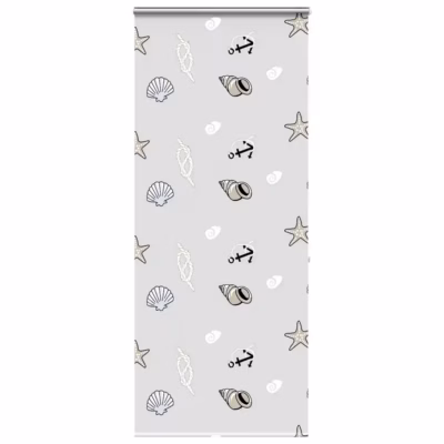 Kassetiga duširuloo meretähe mustriga, PEVA, kettmehhanismiga, 100 x 240 cm