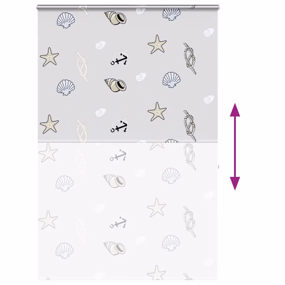 Kassetiga duširuloo meretähe mustriga, PEVA, alumiiniumsiin, 150 x 240 cm – 5