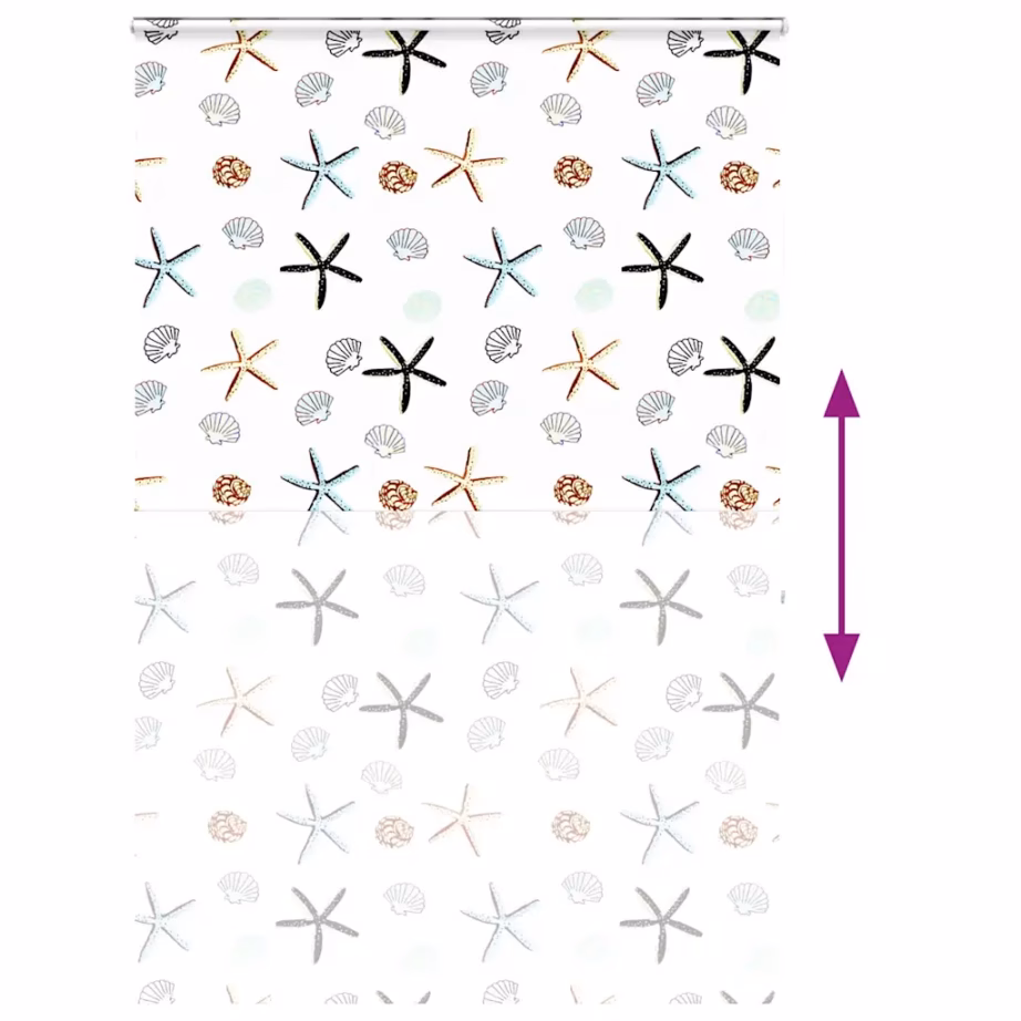 Kassetiga duširuloo, mereteemaline muster, 160 x 240 cm, PEVA – 5