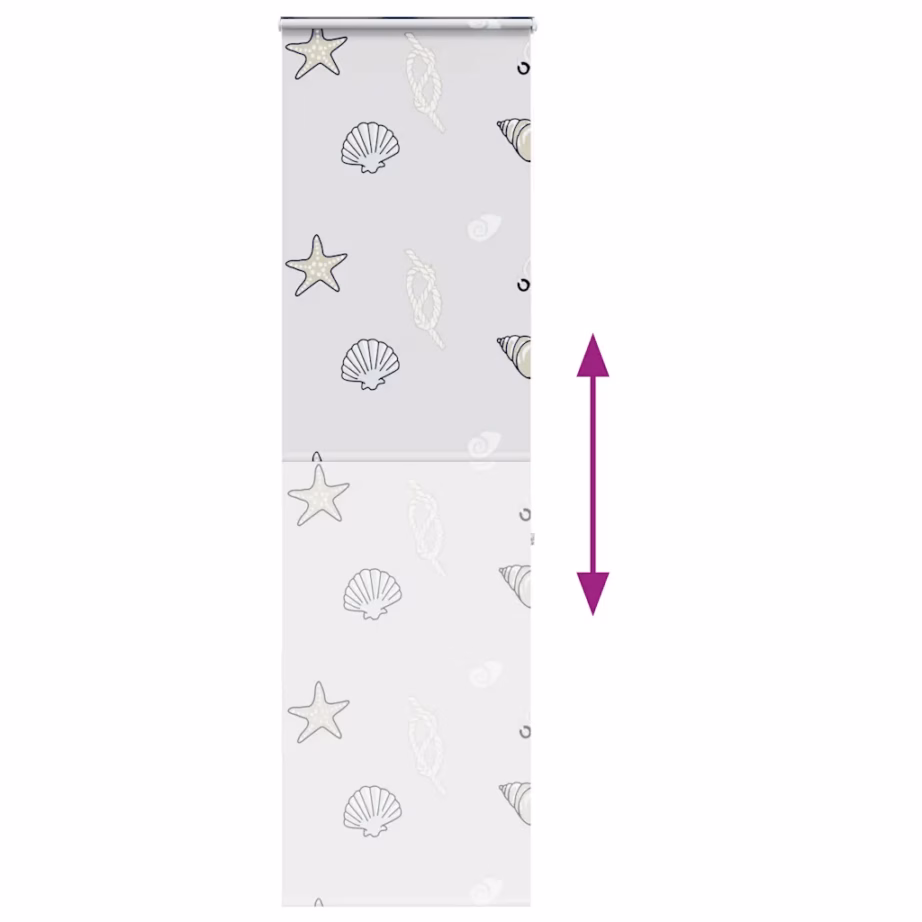 Kassetiga duširuloo meritähe mustriga, PEVA, 60 x 240 cm, kanga laius 56 cm – 5