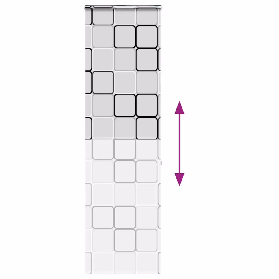 Kassetiga duširuloo ruudumustriga, PEVA, alumiiniumsiiniga, 80 x 240 cm – 5