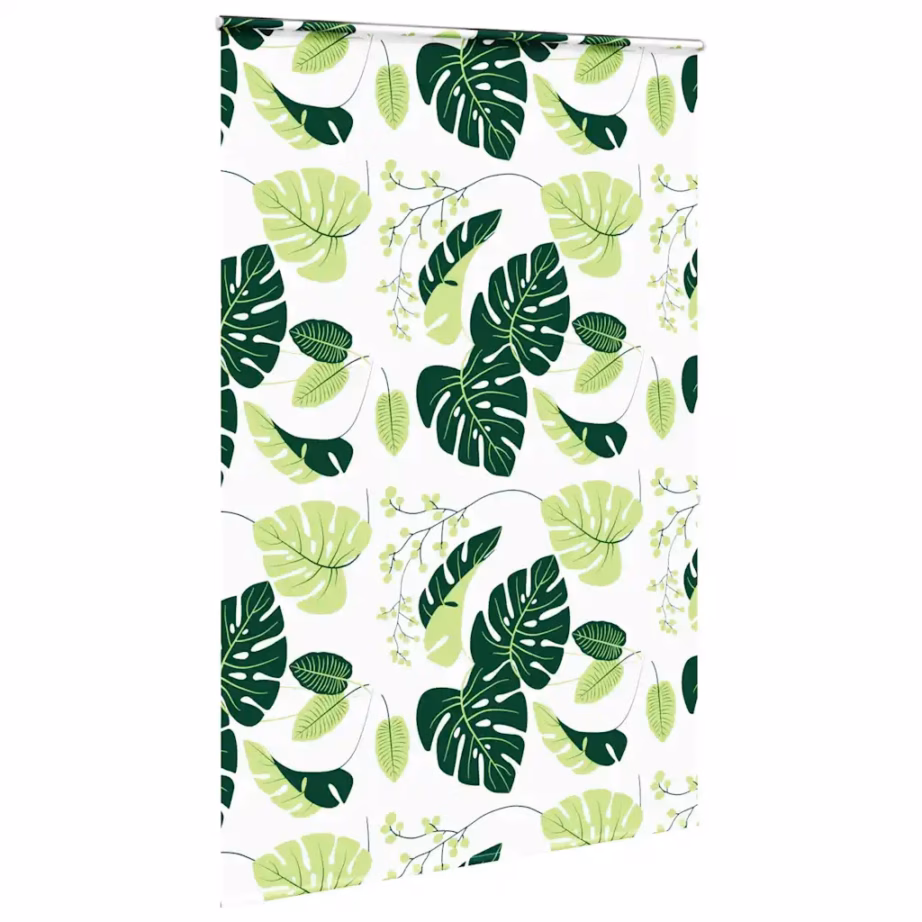 Kassetiga duširuloo roheliste lehtede mustriga, PEVA, 160 x 240 cm – 3