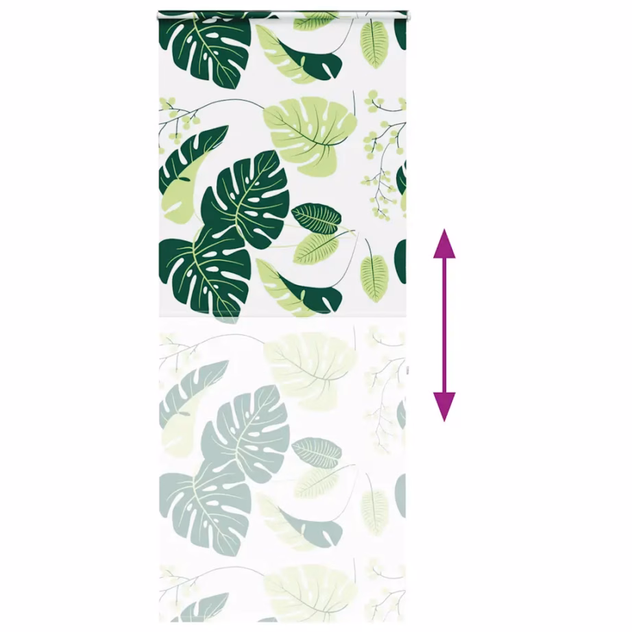 Kassetiga duširuloo roheliste lehtede mustriga, PEVA, 90 x 240 cm – 6