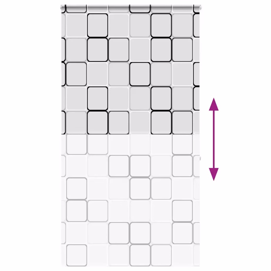 Kassetiga duširuloo, mitmevärviline ruuduline PEVA, 120 x 240 cm, kanga laius 116 cm – 5