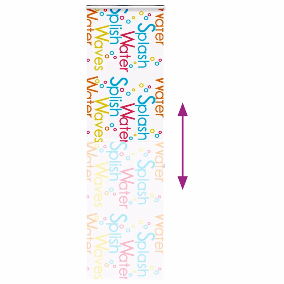 Kassetiga duširuloo Splash mustriga, PEVA, 60 x 240 cm – 5