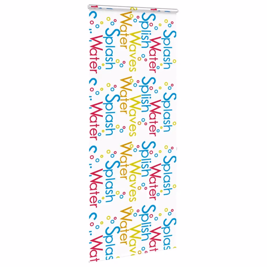 Kassetiga duširuloo Splash mustriga, PEVA, mitmevärviline, 90 x 240 cm – 3