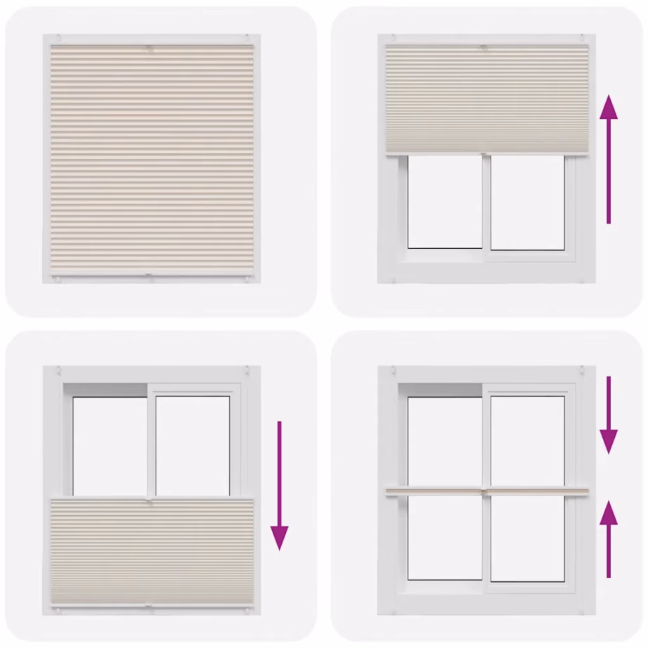 Plisseekardin kreppkangast, kreemjas, 110 x 100 cm, klambritega kinnitatav – 6