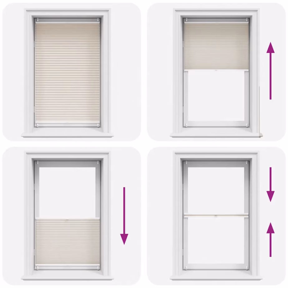 Kreemjas plisseekardin, 70 x 125 cm, kreppkangas, alumiiniumliistud, klambrikinnitusega – 6