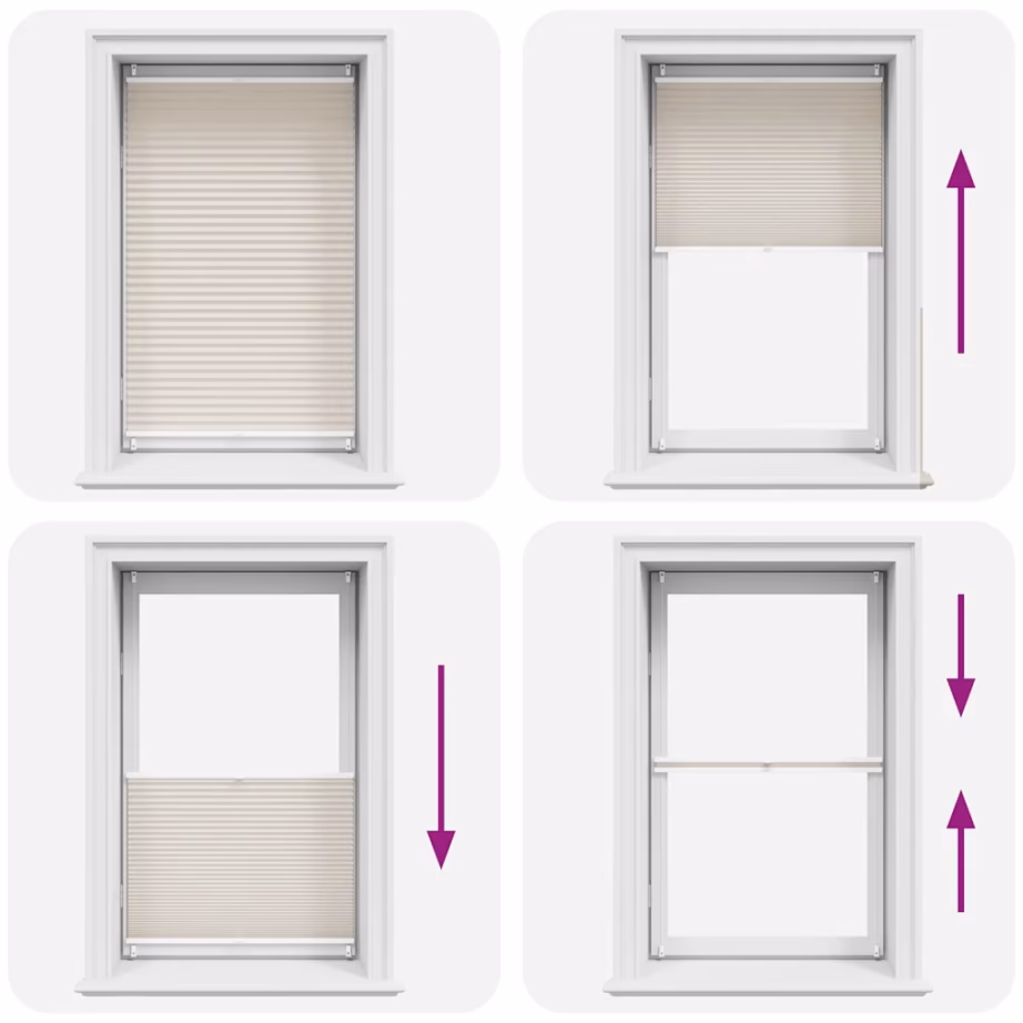 Kreemjas plisseekardin, 90 x 100 cm, kreppkangas, alumiiniumliistudega, klambritega kinnitatav – 6