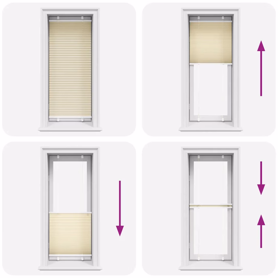 Plisseeritud ruloo, kreemjasvalge, 55 x 100 cm, 100% polüester – 5