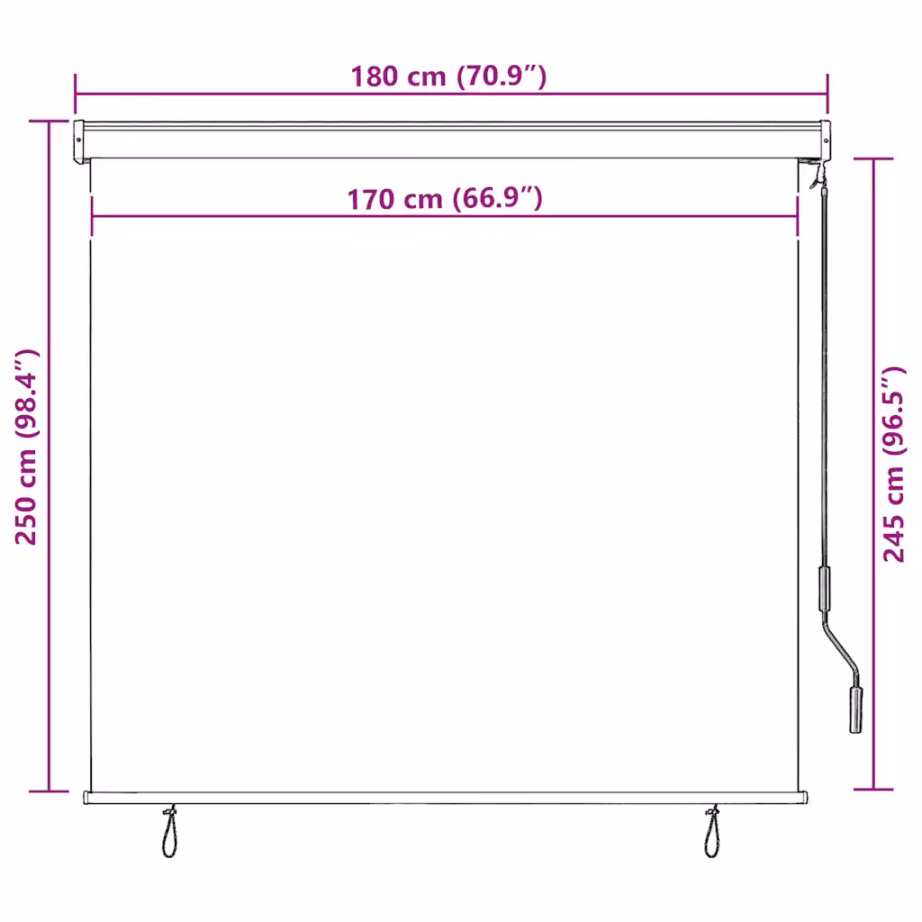 Väliruloo käsivändaga laepaigalduseks, kreemjasvalge, 170 x 250 cm – 9