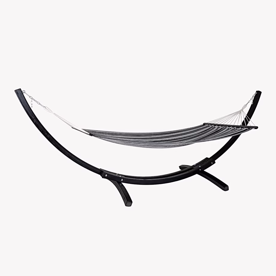 Lehispuidust raamiga võrkkiik Tripoli, must-hall-valge, 117 x 200 cm – 3