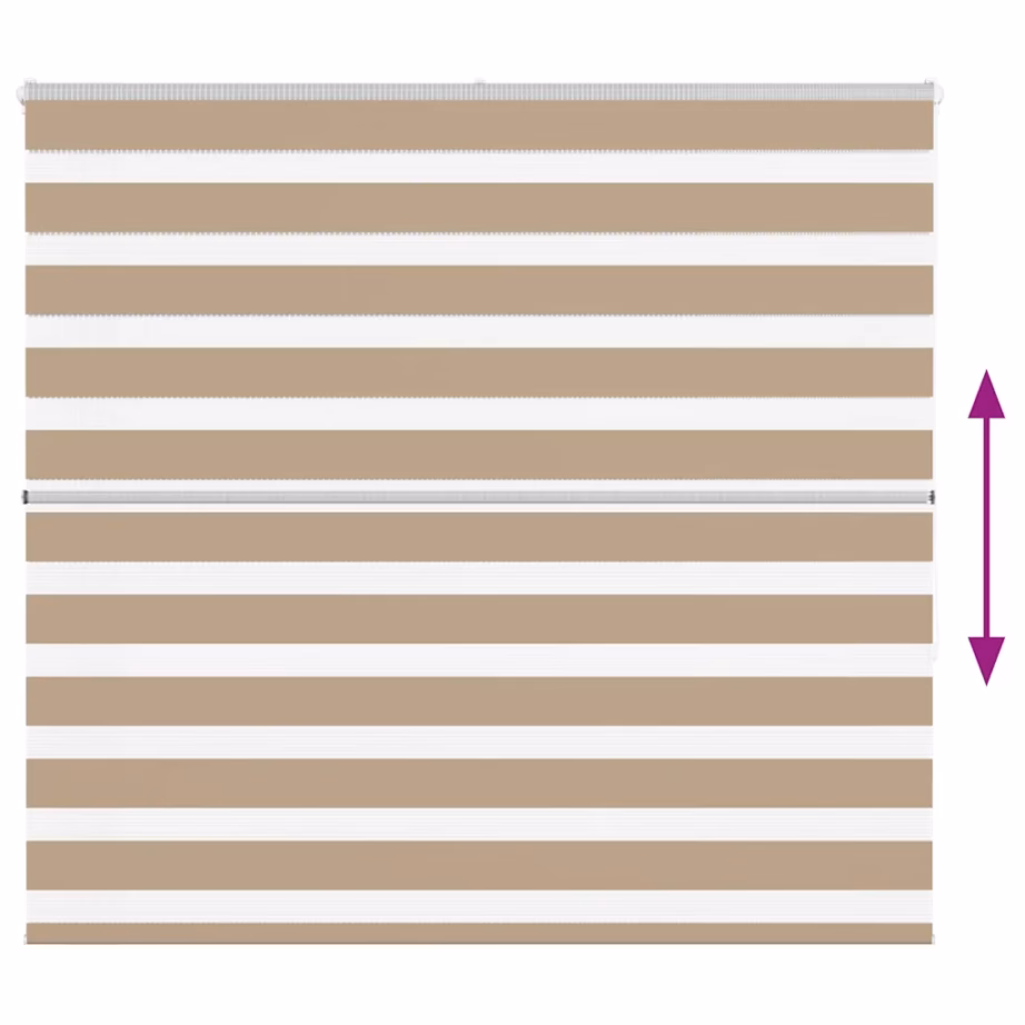 Päev-öö rulookardin liivapruun, triibuline, 160 x 150 cm, 100% polüester – 5