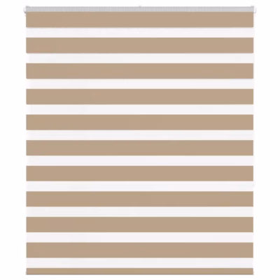 Triibuline sebra ruloo liivapruun, 125 x 150 cm, 100% polüster, puurimiseta paigaldusvõimalusega