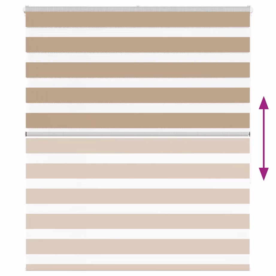 Triibuline sebra ruloo liivapruun, 125 x 150 cm, 100% polüster, puurimiseta paigaldusvõimalusega – 5