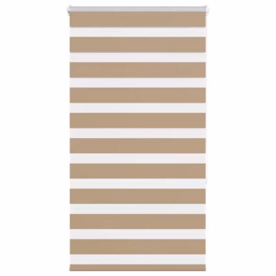 Liivapruun sebra ruloo privaatsuse ja valguse reguleerimiseks, 85 x 150 cm, 100% polüester