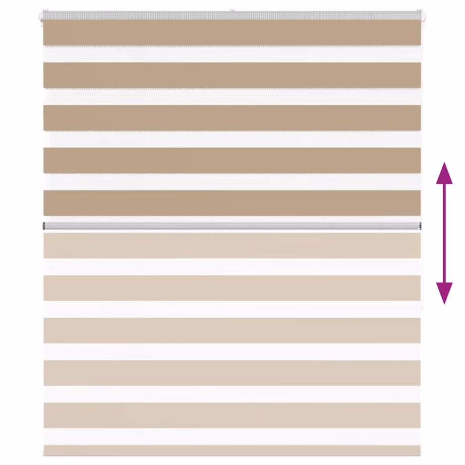 Liivapruun triibuline sebraruloo 130 x 150 cm, kanga laius 125,9 cm, polüester – 5