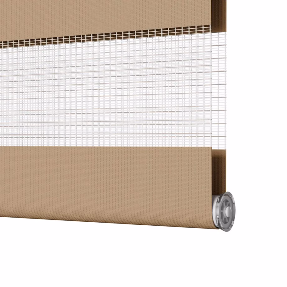 Liivapruun triibuline sebraruloo kettmehhanismiga, 115 x 150 cm, 100% polüster, alumiiniumsiiniga, kanga laius 110,9 cm - 12