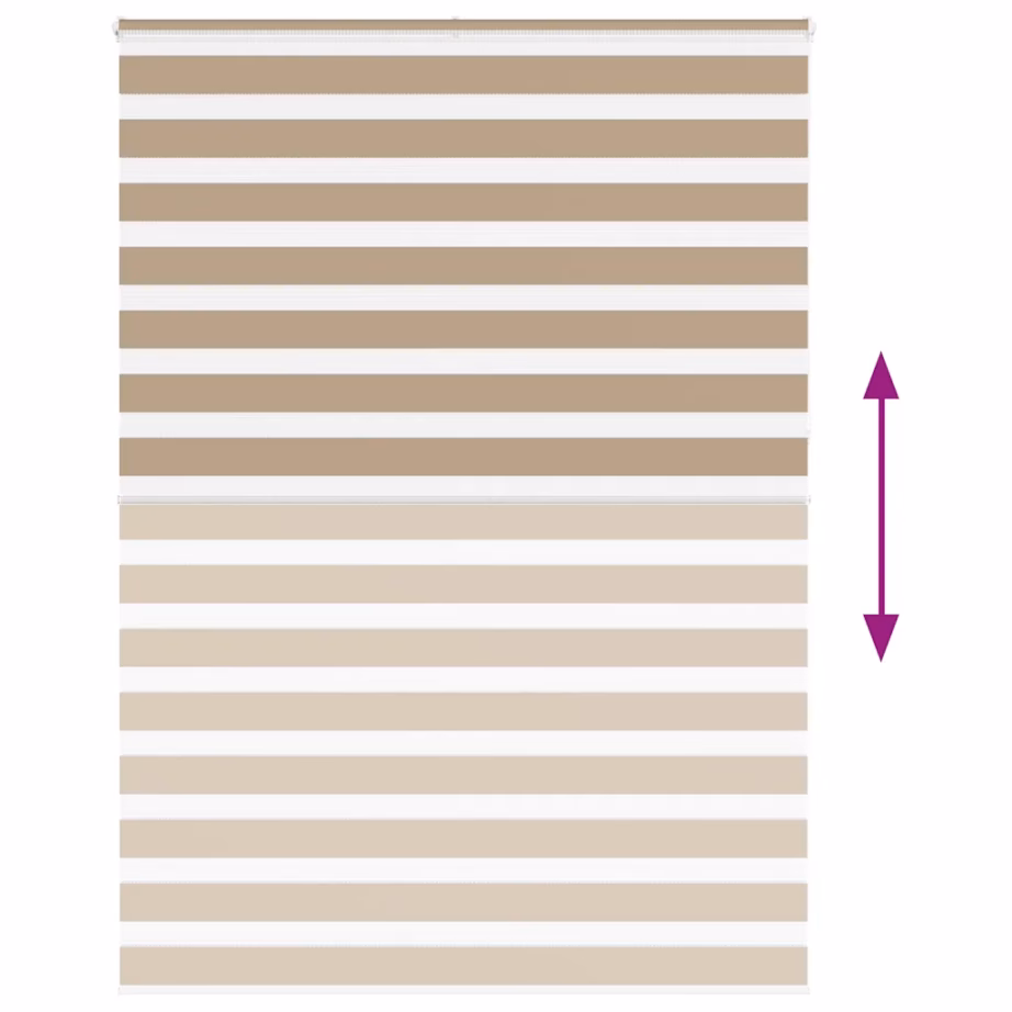 Triibuline zebra-ruloo liivapruun, 160 x 230 cm, 100% polüester, alumiiniumsiiniga – 5