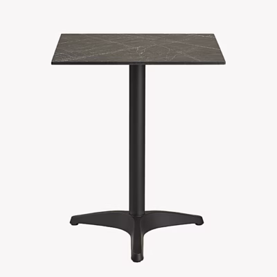 Marmorimustriga tumehall bistrolaud mustade jalgadega 60×60×73 cm