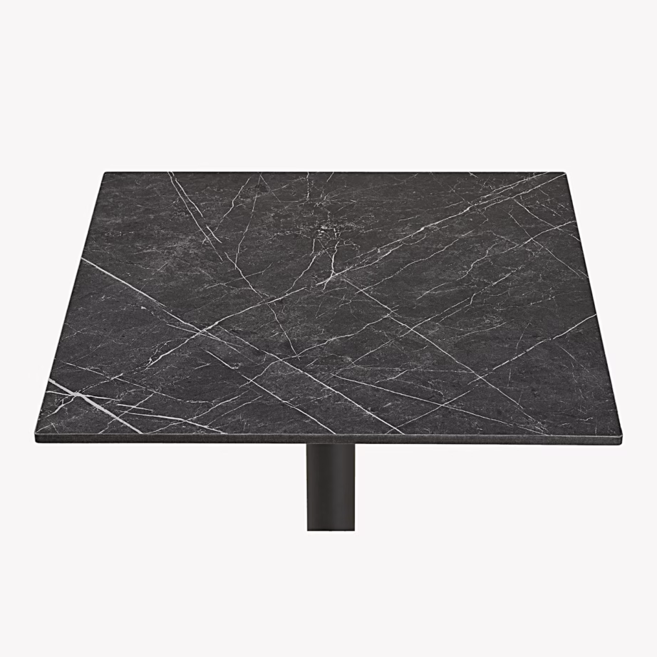 Marmorimustriga tumehall bistrolaud mustade jalgadega 60×60×73 cm – 7