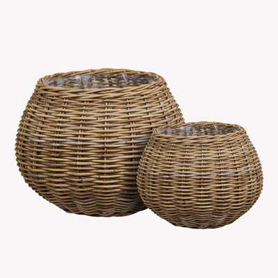 Melaka naturaalne rotangist hoiukorvide komplekt, 2 tk