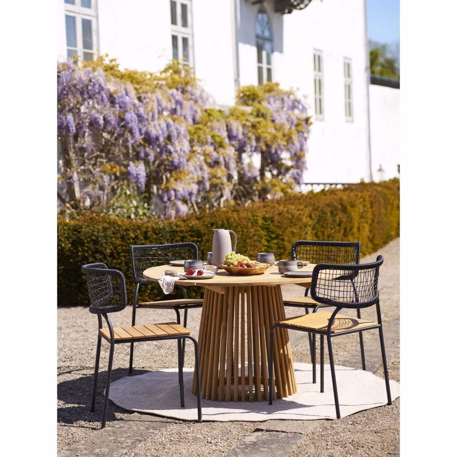 Menorca ümmargune terrassivaip, taaskasutatud PET, liivakarva, Ø180 cm - 2