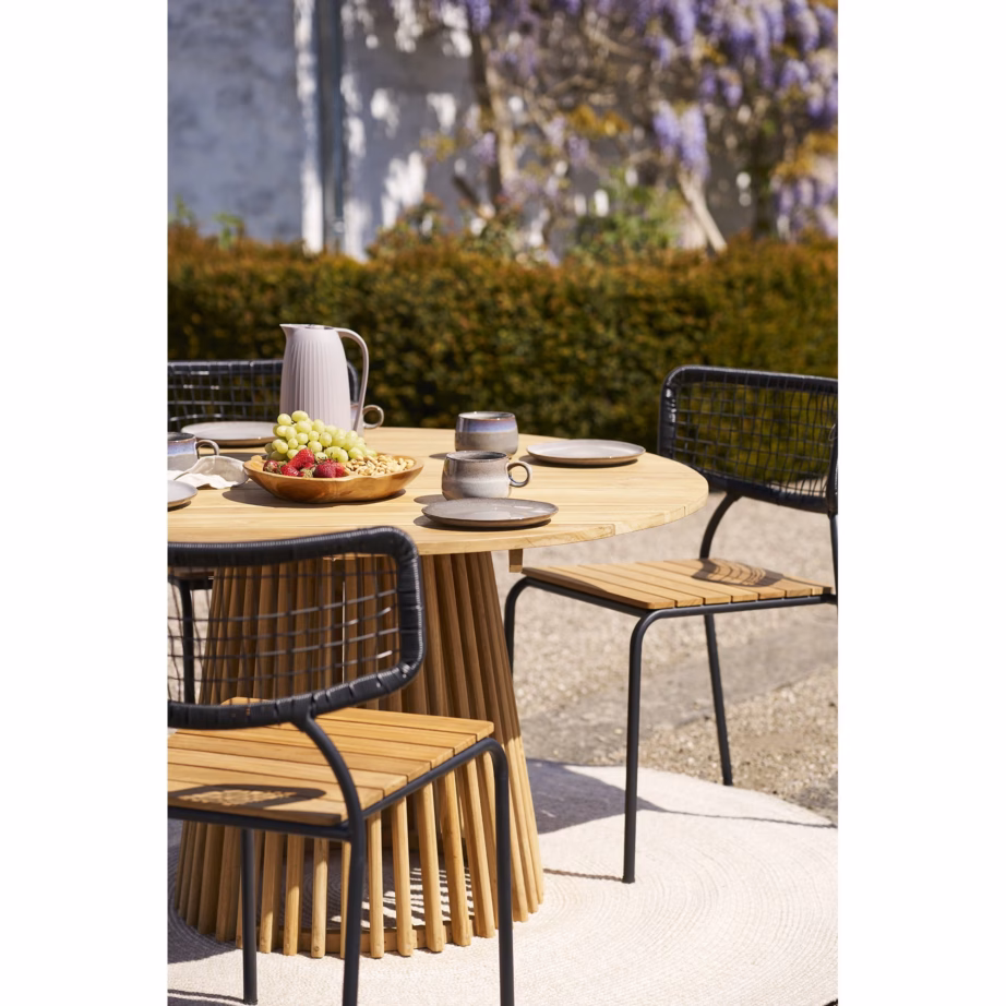 Menorca ümmargune terrassivaip, taaskasutatud PET, liivakarva, Ø180 cm - 3